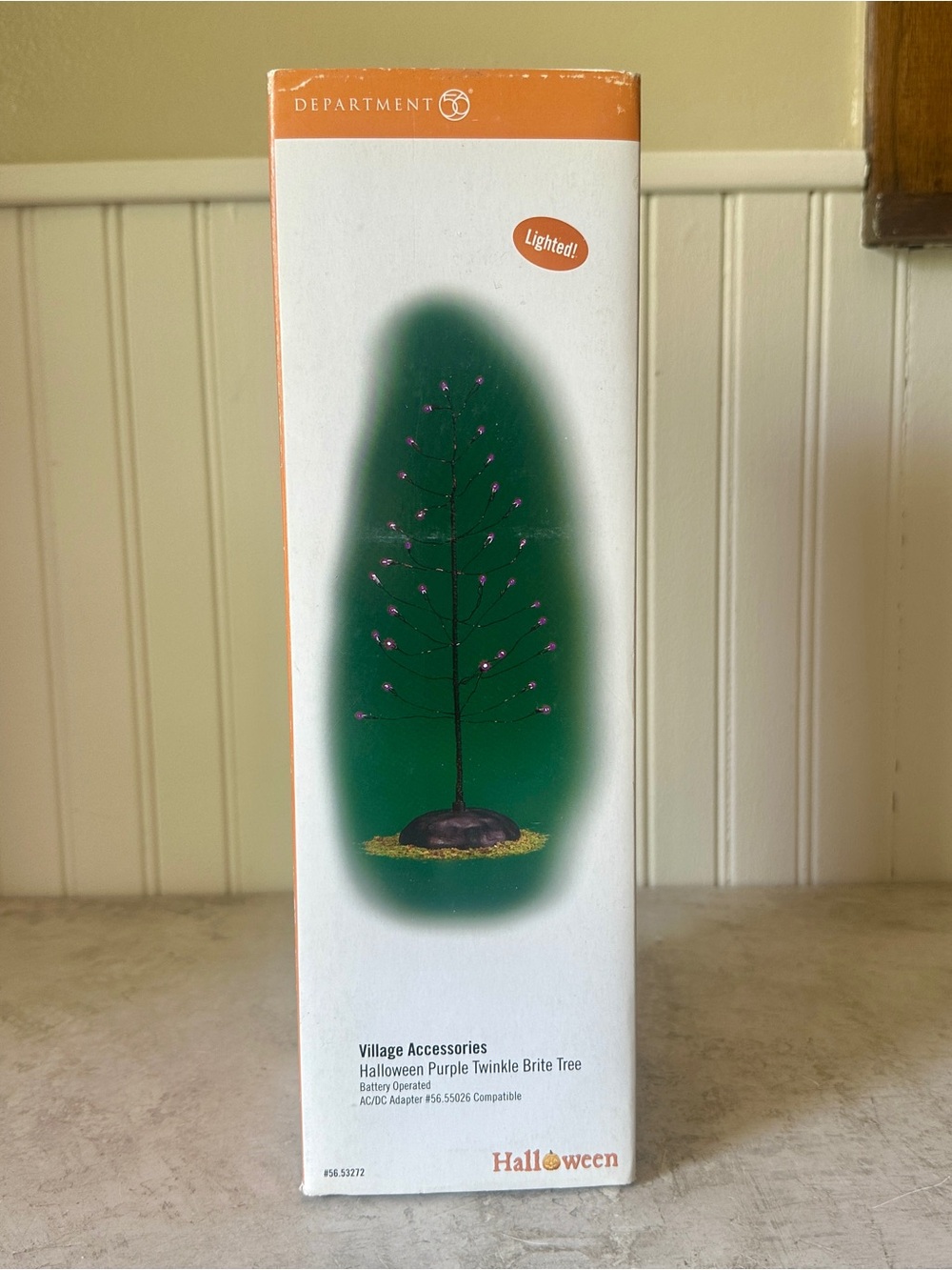 Dept 56 Halloween Purple Twinkle Brite Tree #53272 Lit Village Accessory W Box
